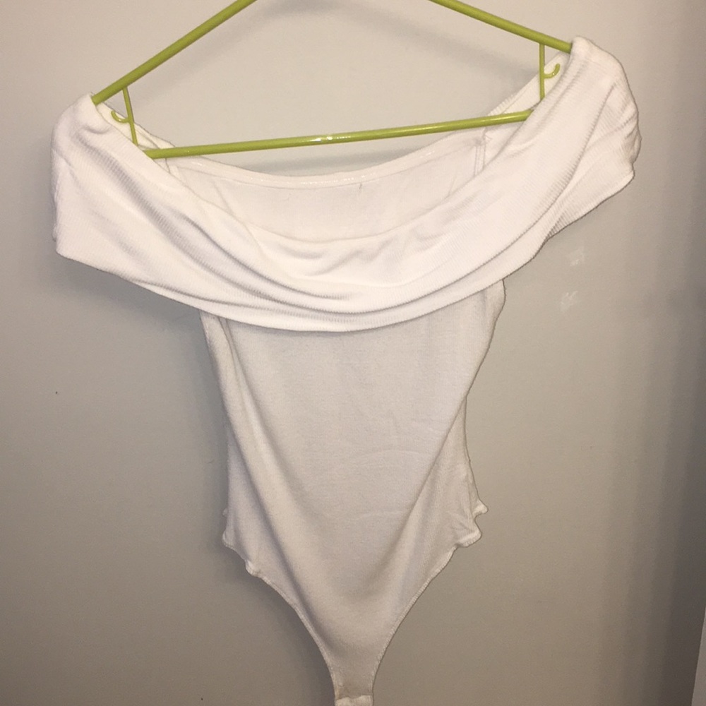 White off-the shoulder bodysuit